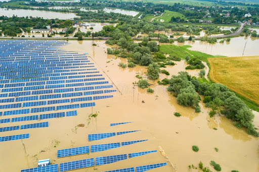 Flooded Solar Farm